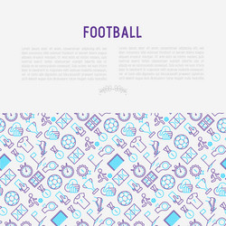 football concept with thin line icons vector