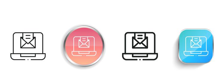 laptop icon thin linear regular and button style vector image