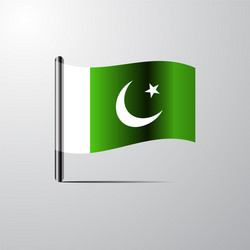 Pakistan waving shiny flag design vector