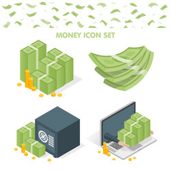 Set of money icons vector