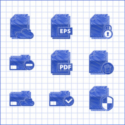 set pdf file document folder and check vector image