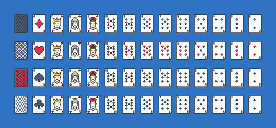 set playing cards creative icons full vector