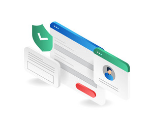 User login form isometric icon secure vector