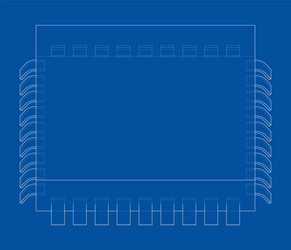 3d microchip rendering vector