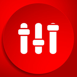 adjuster slider tuner fader bars with levers knobs vector