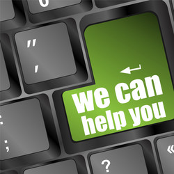 Computer Keyboard with Help Message vector image
