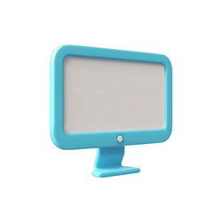 computer monitor with empty white screen 3d vector image