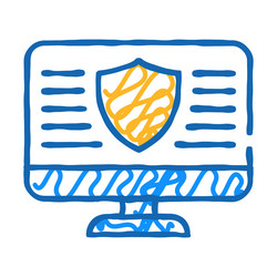 data security operating system icon doodle vector image