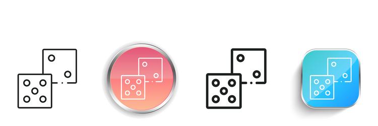 dices icon thin linear regular and button style vector image