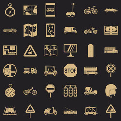 interface icons set simple style vector image