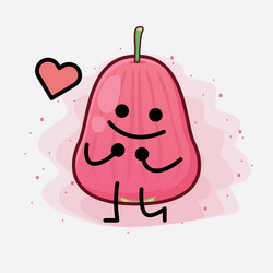 java apple fruit cute character with simple face vector image