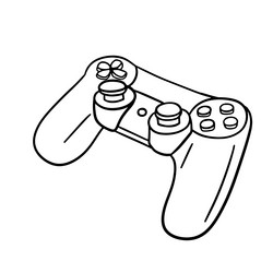 Consola de jogo com joystick desenhado à mão esboço doodle ícone . imagem  vetorial de VisualGeneration© 246400284