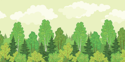 Seamless landscape forest silhouettes Royalty Free Vector