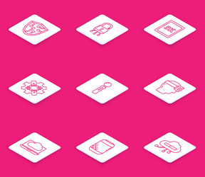 set line cyber security lock on digital circuit vector image