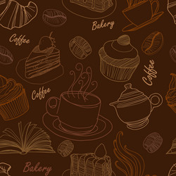 Bakery Seamless Pattern vector image
