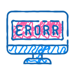 error operating system icon doodle vector image