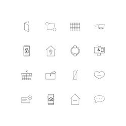Interface simple linear icons set outlined vector
