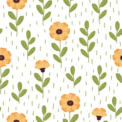 Seamless cute hand drawn floral patterns Vector Image