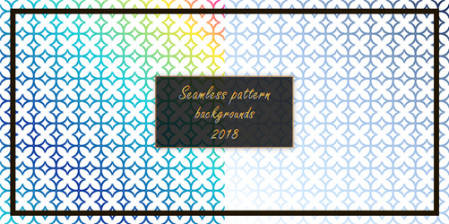 Set of seamless patterns repeating geometric vector