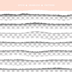 Torn paper edge seamless pattern with shadow vector