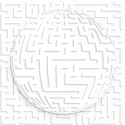 abstract globe with maze on background vector