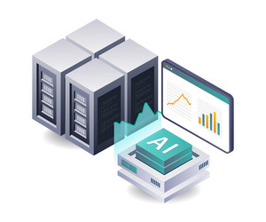 artificial intelligence for server data analytics vector image