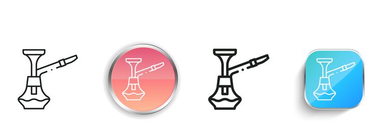 hookah icon thin linear regular and button style vector image