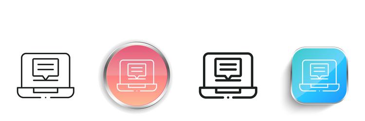 laptop icon thin linear regular and button style vector image