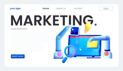 marketing automation computer with a site vector image