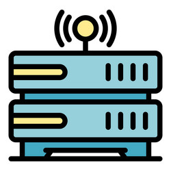 Remote server icon color outline vector