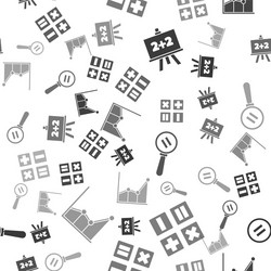 set chalkboard calculator calculation and graph vector image