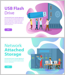 usb flash drive memory network attached storage vector image