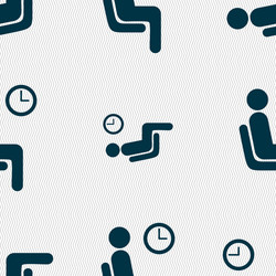 Waiting icon sign seamless pattern with geometric vector