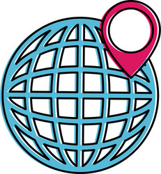 planet with pointer location vector image