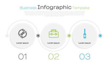 set line wrench and arrows as workflow toolbox vector image