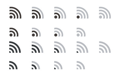 Wi-fi web icon set internet connection symbols vector