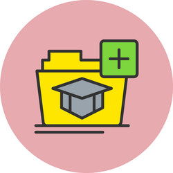 add folder line filled circle icon vector image