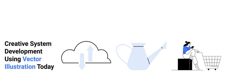 cloud computing growth strategies and online vector image