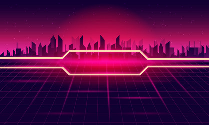 Creative design with color lines of retro sci-fi vector