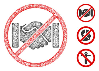 stop handshakes polygonal web mesh vector image