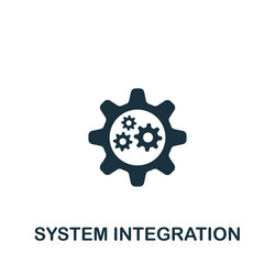 System integration icon monochrome simple product vector