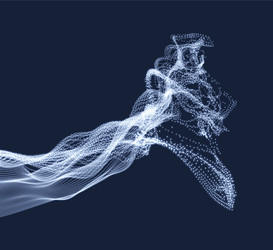 array with dynamic emitted particles water splash vector image