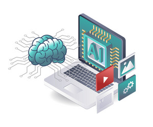 artificial intelligence in computer technology vector image