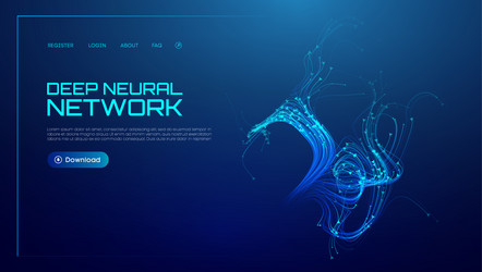 neural network background with ai data in abstract vector image