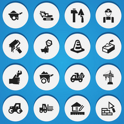 Set of 16 editable structure icons includes vector