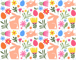 spring happy easter patterned background vector