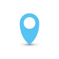 blue map pointer with dropped shadow on white vector image