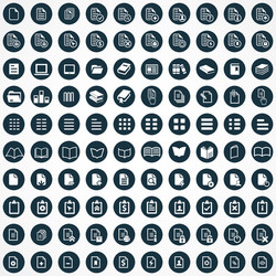 document 100 icons universal set for web and ui vector image