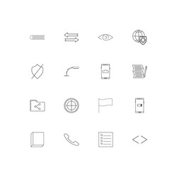 Internet technologies linear thin icons set vector