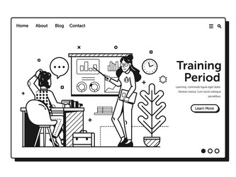 Job application form web page landing template vector